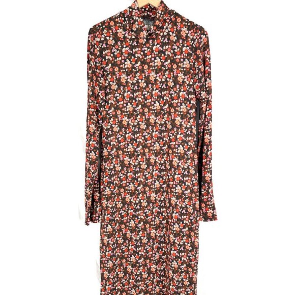 NEW Ramy Brook Floral Heidi Dress bodycon sheath midi grunge retro high‎ neck XL - Picture 3 of 16